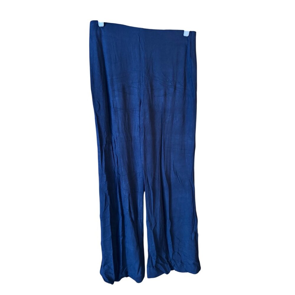 White House Black Market Navy Knit Wide Leg Pants – Size Medium